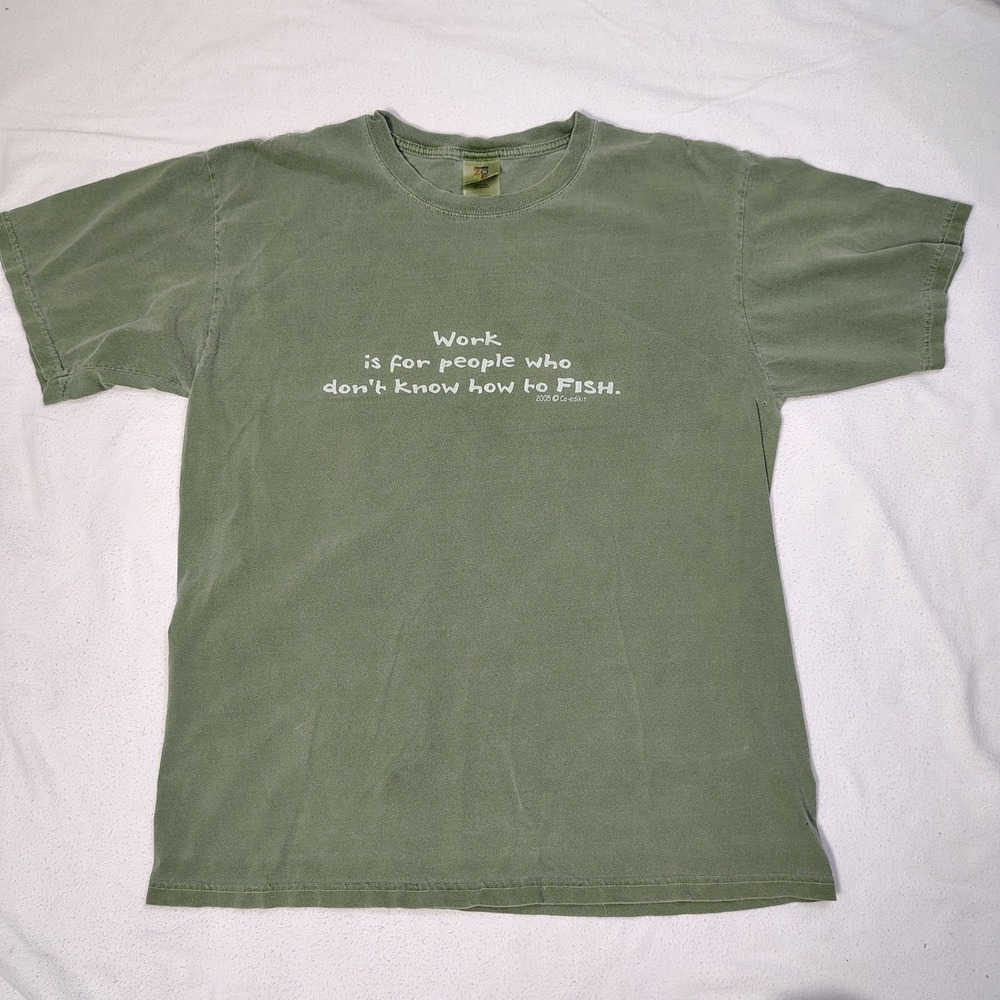 VINTAGE Co Edikit Chroma Zone Anvil T-Shirt Men M Green Fishing